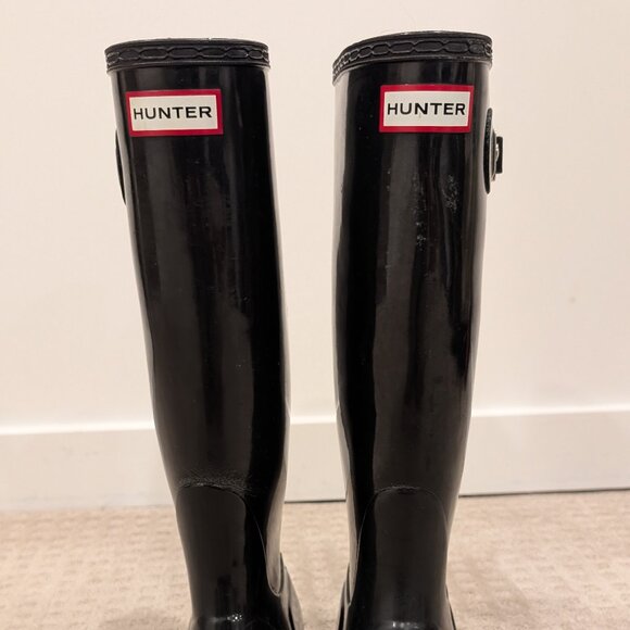 Hunter Original Tall Gloss Rain Boots - Women's sz 7 - Picture 7 of 9